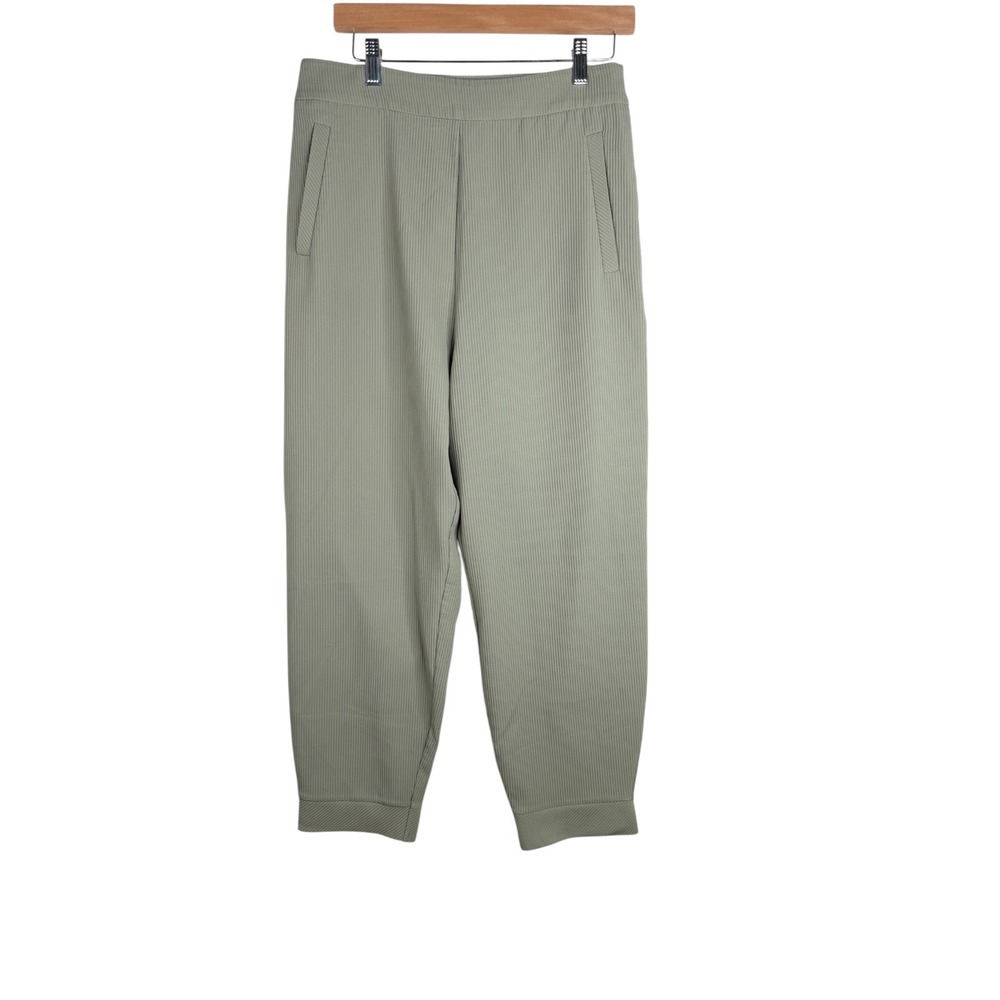 Zara Textured Tapered Leg Jogger Pants size Large Sage Green‎